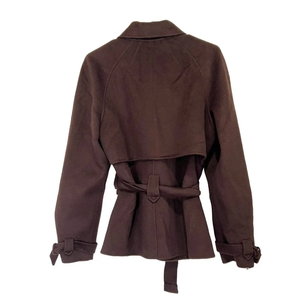 BARBARA BUI 90'S BROWN WOOL ANGORA  JACKET SKIRT SUIT 42 46 L Corporate Grunge